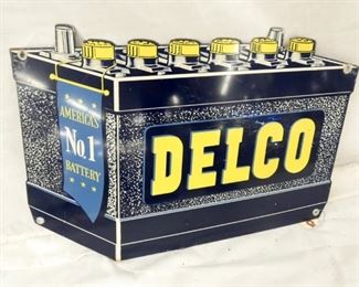 DIE CUT DELCO BATTERY SIGN 23X18