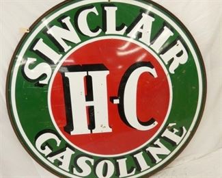 1955 DS PORC. SINCLAIR HC GASOLINE SIGN