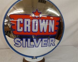 15IN GLASS BODY CROWN SILVER PUMP GLOBE