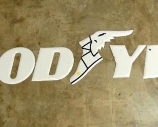 SMALL PORC. GOODYEAR LETTER SIGN