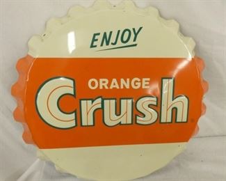 EMB. 18IN ORANGE CRUSH CAP SIGN
