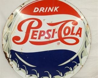 42IN PORC. PEPSI COLA SIGN