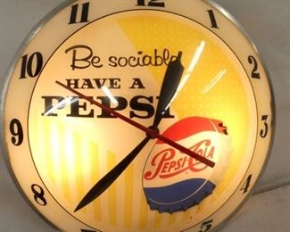 16IN DOUBLE BUBBLE PEPSI CLOCK
