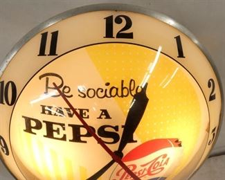 VIEW 3 DOUBLE BUBBLE PEPSI CLOCK