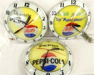 SAMPLE PEPSI DOUBLE BUBBLE CLOCKS