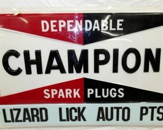 PLASTIC CHAMPION SPARK PLUGS SIGN