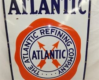 RARE PORC. VERTICAL ATLANTIC SIGN