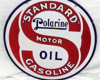 30IN PORC.DS STANDARD POLARINE OIL SIGN