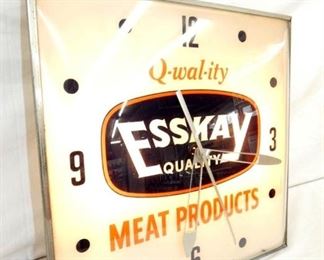 VIEW 3 ESSKAY MEAT LIGHTUP CLOCK