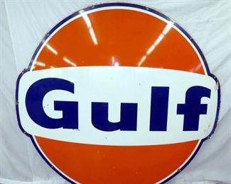 1967 PORC. 6FT. GULF DOG EAR SIGN