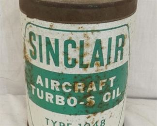 1 QT. SINCLAIR AIRCRAFT TURBO-S OIL CAN 