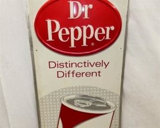 RARE EMB. VERTICAL DRINK DR PEPPER SIGN