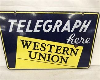 PORC. DS TELEGRAPH WESTERN UNION SIGN