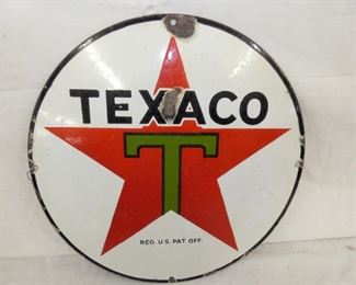 15IN PORC. TEXACO SIGN