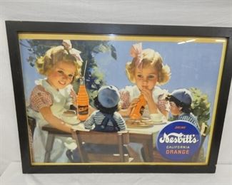 FRAMED NESBITTS TWINS CARDBOARD SIGN