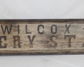 RARE EARLY ORIG. WOODEN WILCOX SIGN