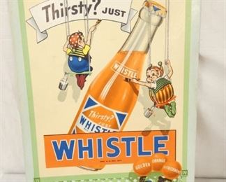 1948 WHISTLE CARDBOARD SIGN