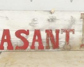 WOODEN DS PLEASANT LAKE SIGN - MOVED TO SUNDAY AUCTION 