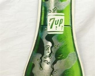 7UP DIE CUT BOTTLE SIGN 13X45