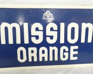 EMB. MISSION ORANGE SIGN SELF FRAMED