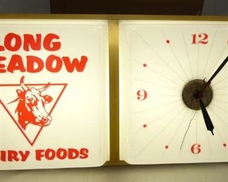 NOS LONG MEADOW LIGHTUP CLOCK