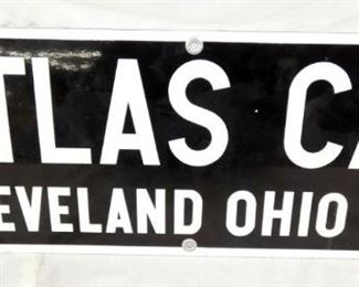 EARLY PORC. ATLAS CAR CLEVELAND OH SIGN