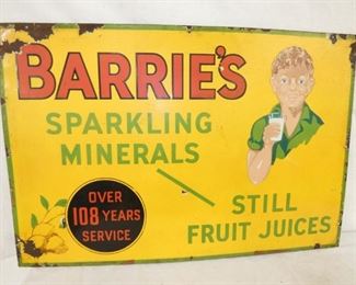 PORC. BARRIES SPARKLING MINERALS SIGN