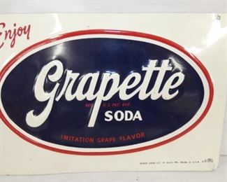 EMB. GRAPETTE TIN TACKER SIGN