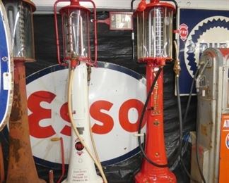RESTORED ESSO VISIBLE GAS PUMP