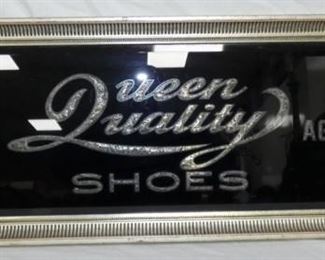 QUEEN QUALITY SHOES MIRRORED SIGN