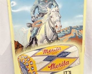 ORIG.1954 LONE RANGER MERITA BREAD SIGN
