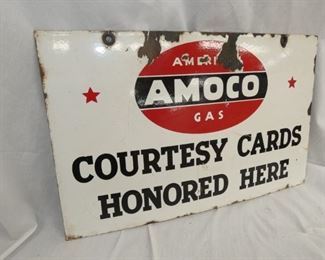 VIEW 3 PORC. AMOCO CARDS SIGN