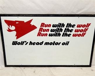 WOLFS HEAD MOTOR OIL SIGN