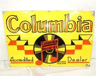 PORC. COLUMBIA RECORDS DEALER SIGN