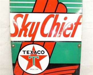 PORC. SKY CHIEF TEXACO PUMP PLATE