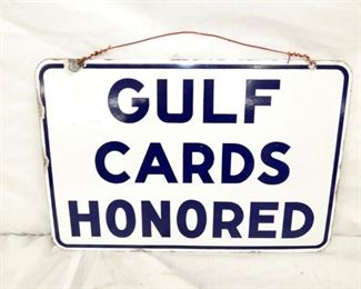 PORC. DS GULF CARDS HONORED SIGN