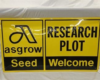 NOS EMB. ASGROW SEED DEALER SIGN