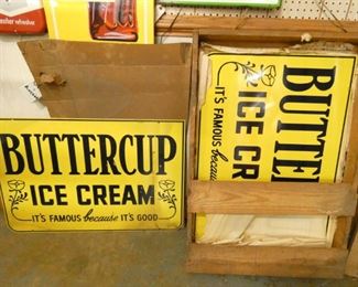 11 NOS CRATED BUTTERCUP ICE CREAM SIGNS