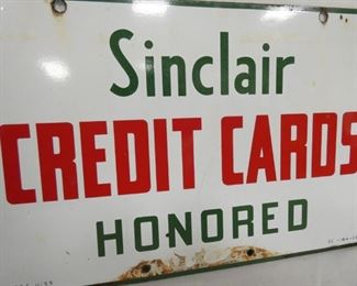 VIEW 4 PORC. SINCLAIR CREDIT CARDS SIGN