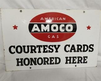 PORC. DS AMOCO CARDS HONORED SIGN