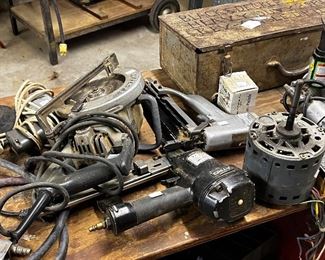 All kinds of assorted power tools and hardware