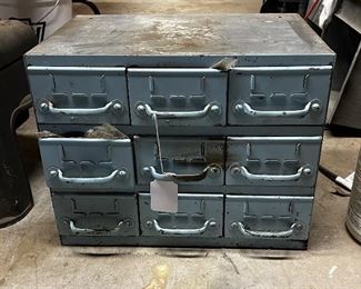 Nine drawer storage box full of goodies