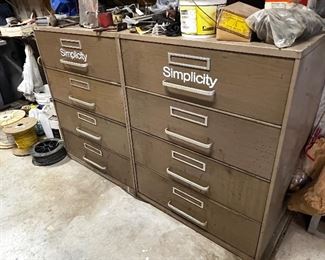 Sturdy file cabinets full of hardware and stuff