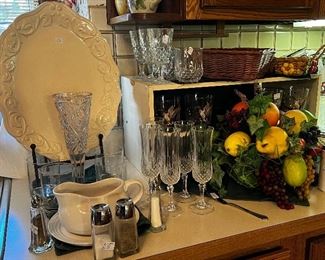 Stemware and serving pieces