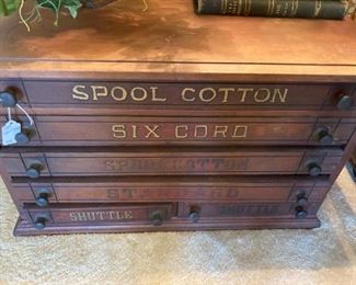 Antique spool cabinet