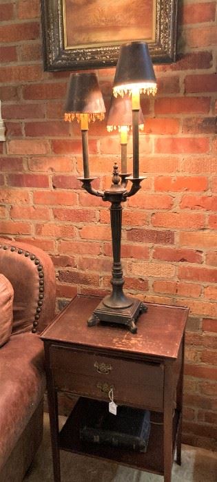 Small 2-tier table and other lamp