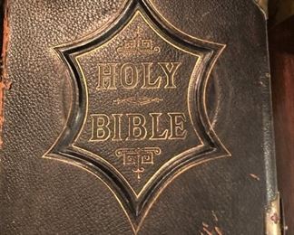 Antique Bible with brass corners