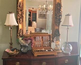 Dresser/buffet; ornate mirror
