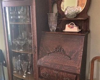 Antique secretary/display cabinet
