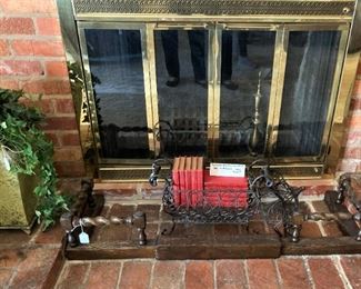 Barley twist fireplace fender